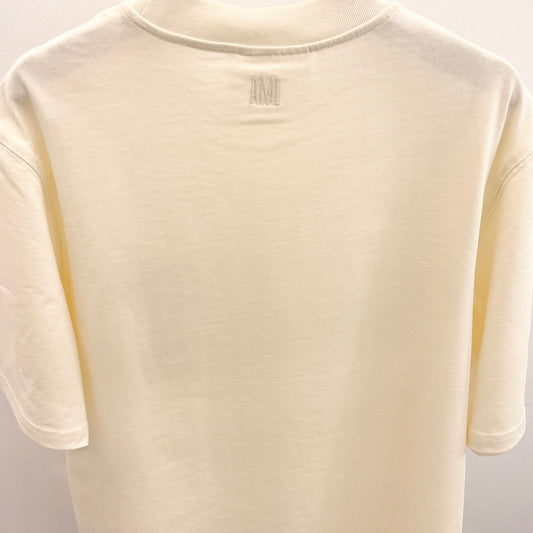 AMI Paris puff heart logo tee Beige