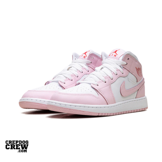 Jordan 1 Mid Pink Foam Fire Red (GS)