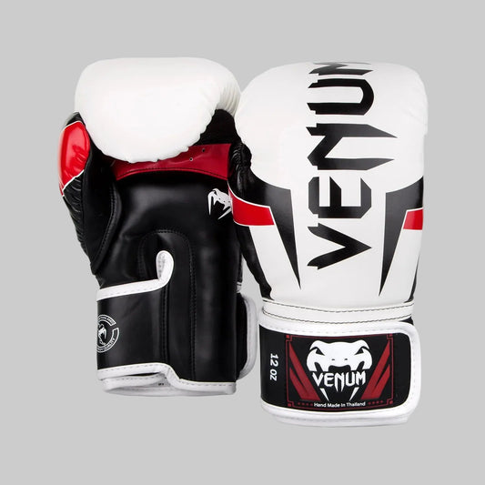 Venum Elite Boxing Gloves-White/Black/Red — VENUM | Authentic India