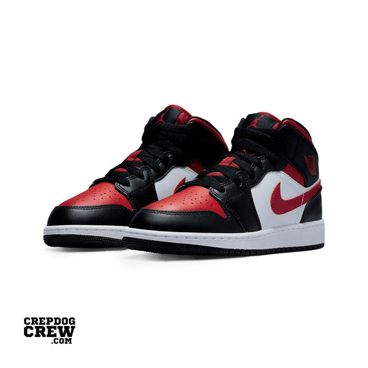 Air Jordan 1 Mid Black Fire Red (GS)