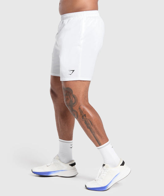 GYMSHARK Arrival 7" Shorts White — GYMSHARK S | Authentic India