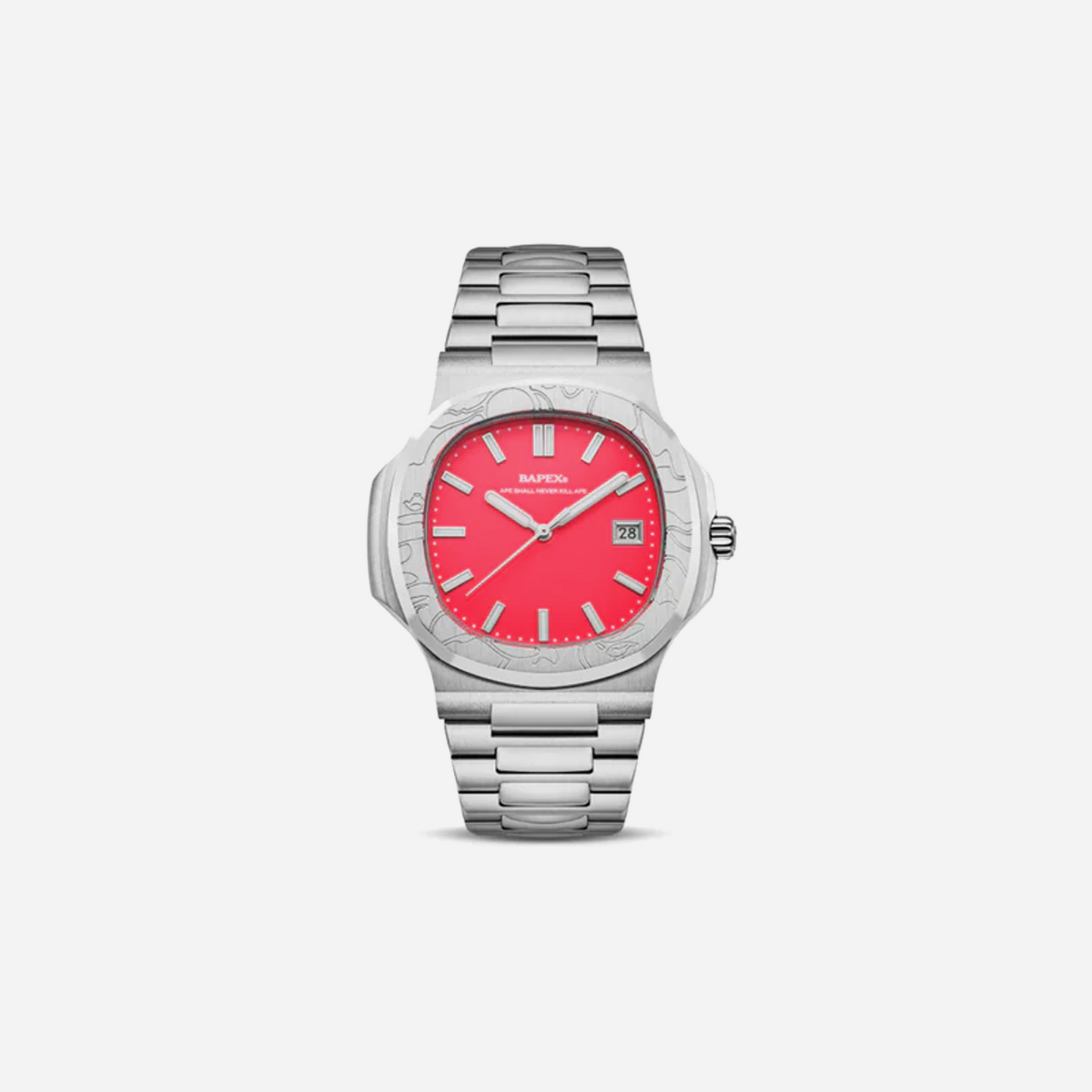 Bape Type 10 Watch Silver/Pink