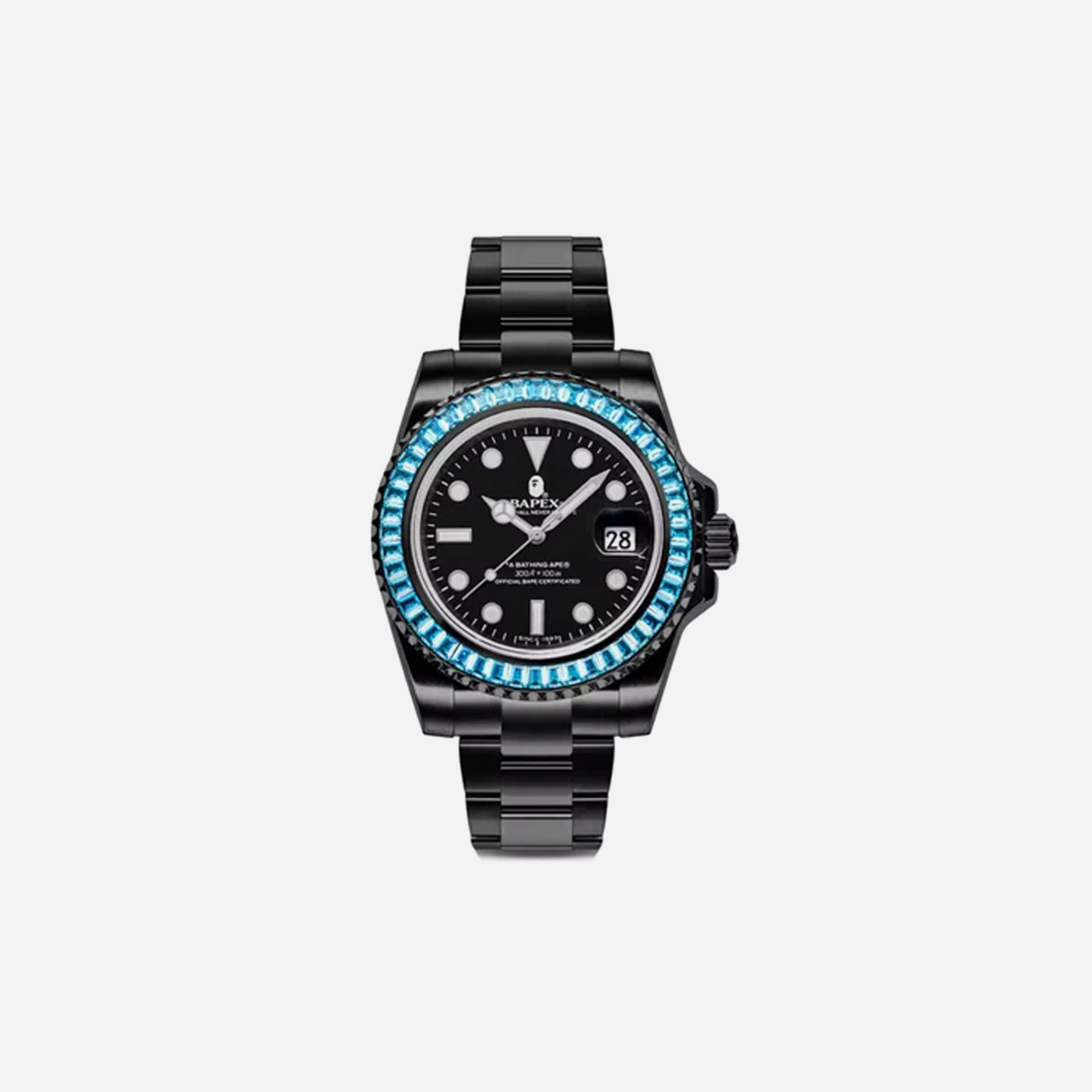 Bape Type 1 Crystal Stone BAPEX Watch Green
