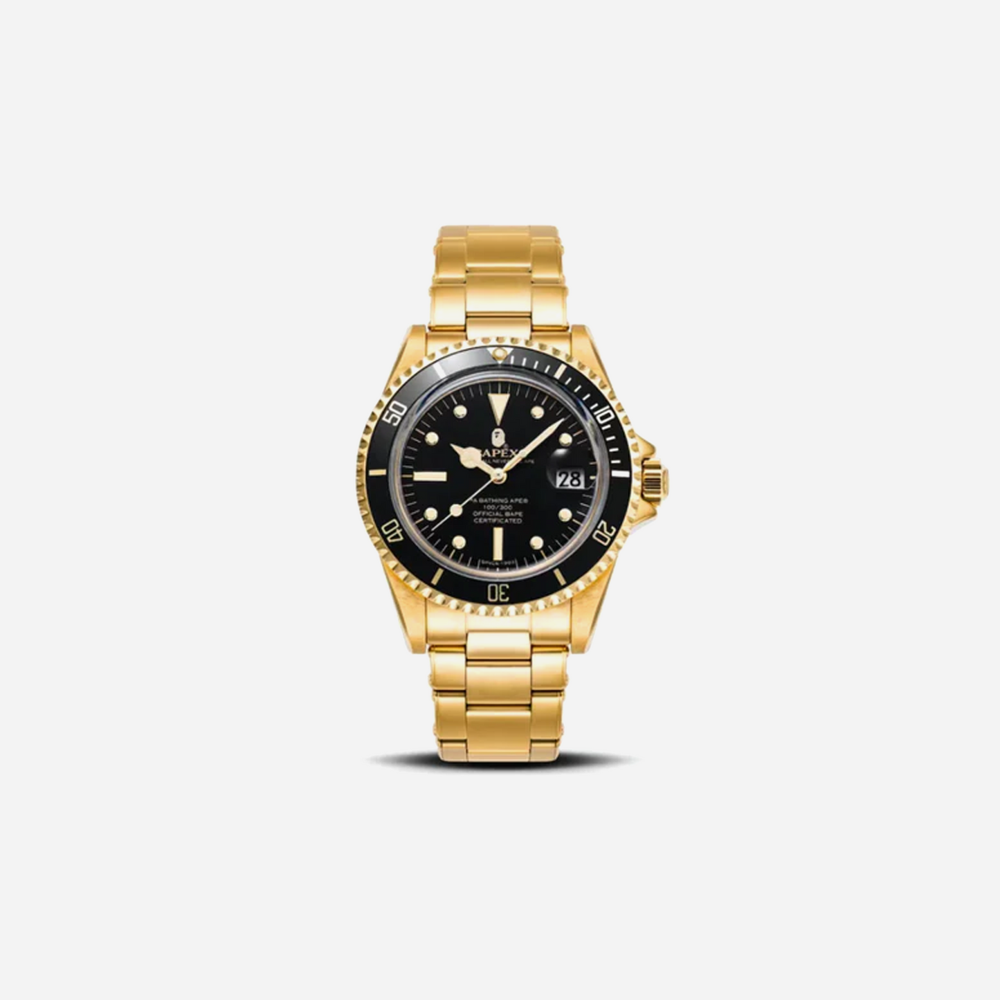 Bape a Bathing Ape Type 1 Bapex Watch Gold Black