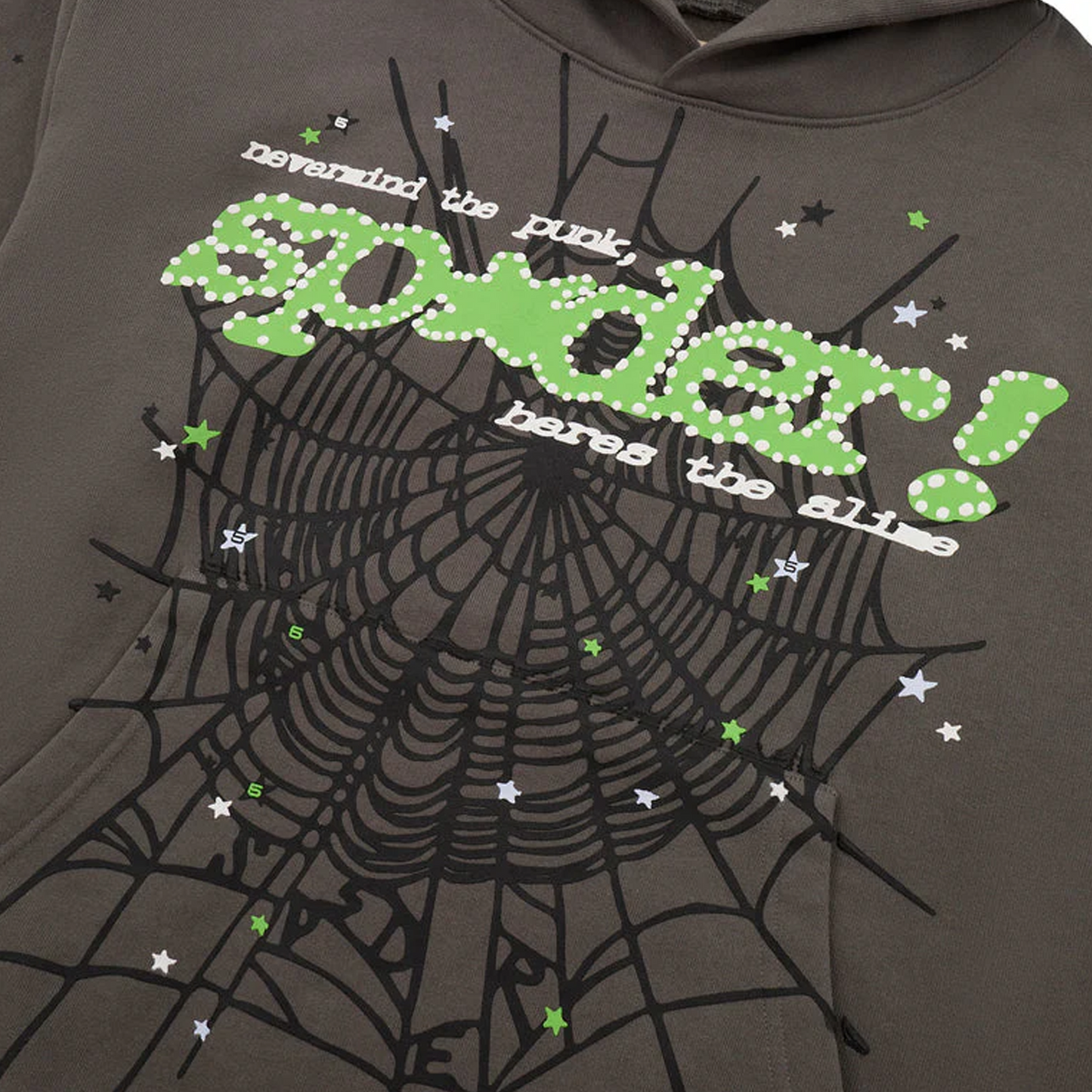 Sp5der Punk V2 Hoodie Slate Grey