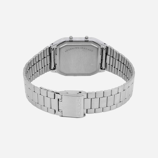 Casio Vintage AQ-230A-9AMQYDF Quartz Green Dial Analog Digital Stainless Steel Watch