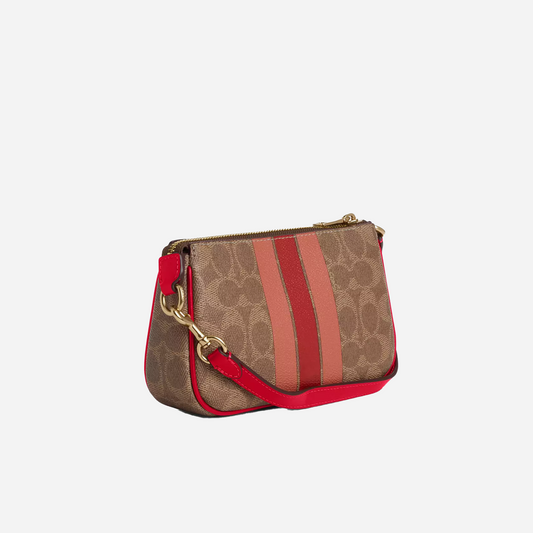 COACH Nolita 19 In Signature Canvas With Stripe Gold/Tan Multi