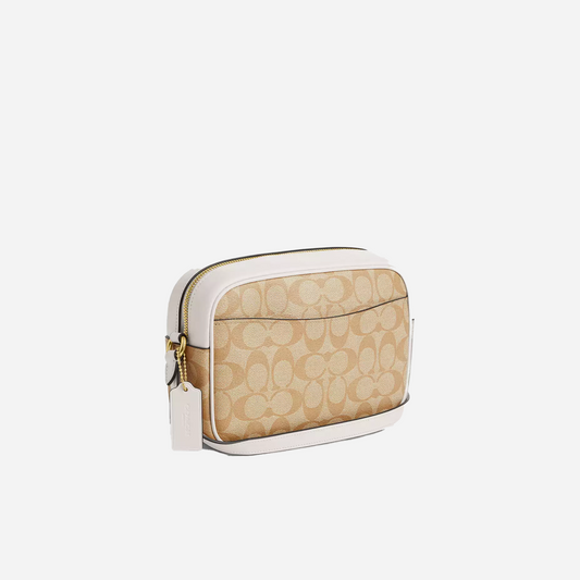 COACH Jamie Camera Bag In Signature Canvas Gold/Light Khaki Chalk