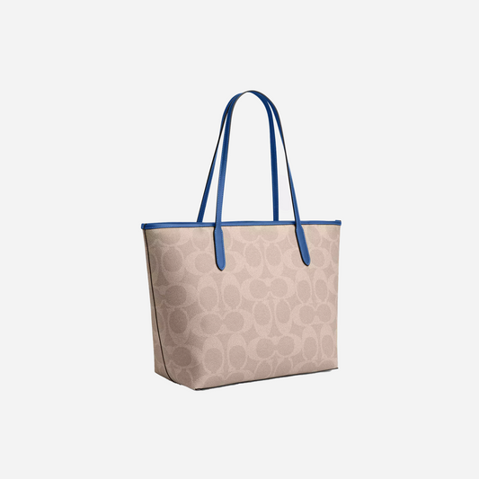 Coach City Tote Bag With Coach Graphic Gold/Sand/Pacific Bright Mineral