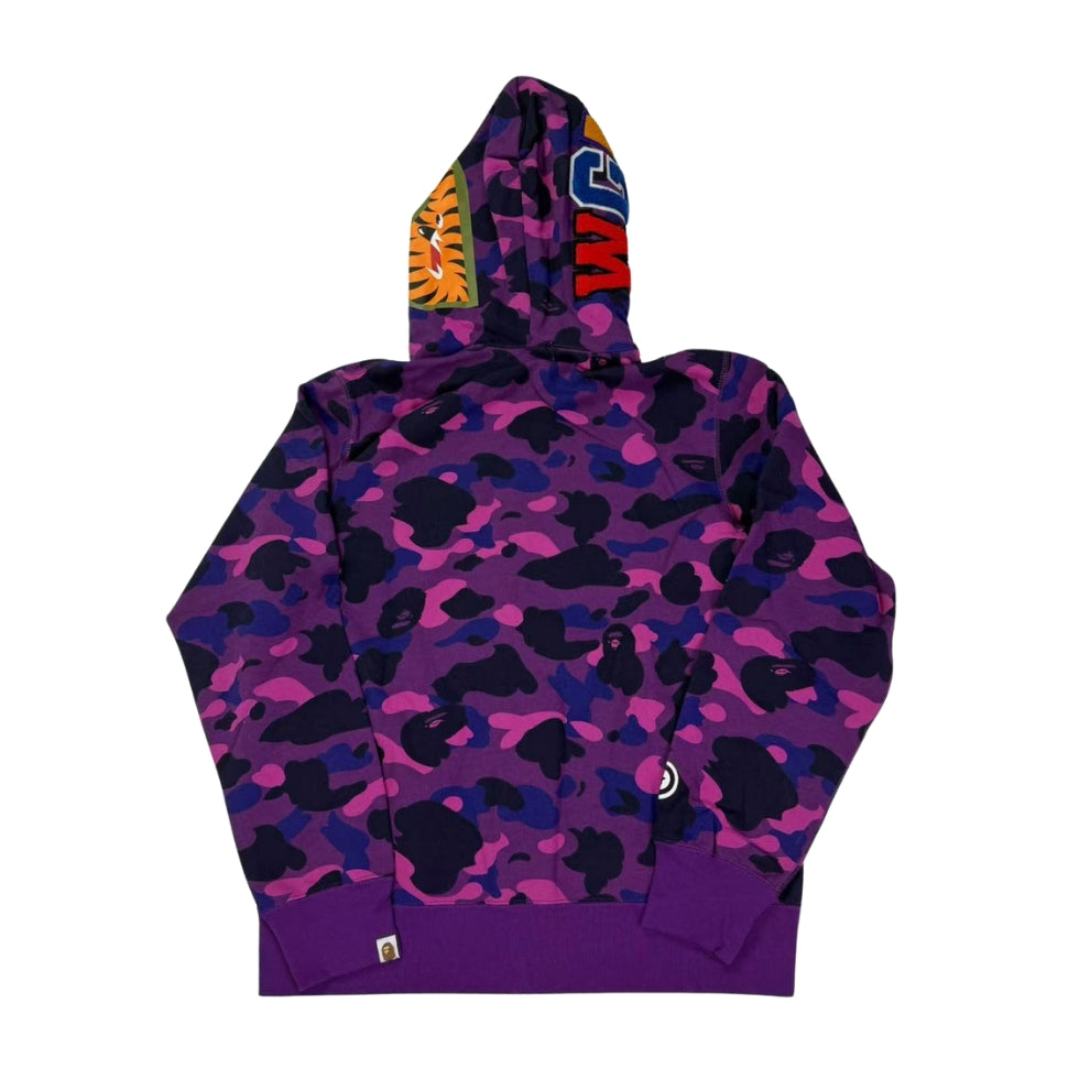 Bape Purple Camouflage Shark Hoodie Jacket