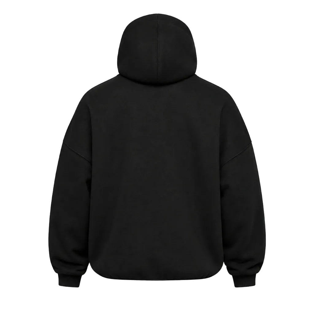 Power Washed Oversized Full Zip Hoodie - Black