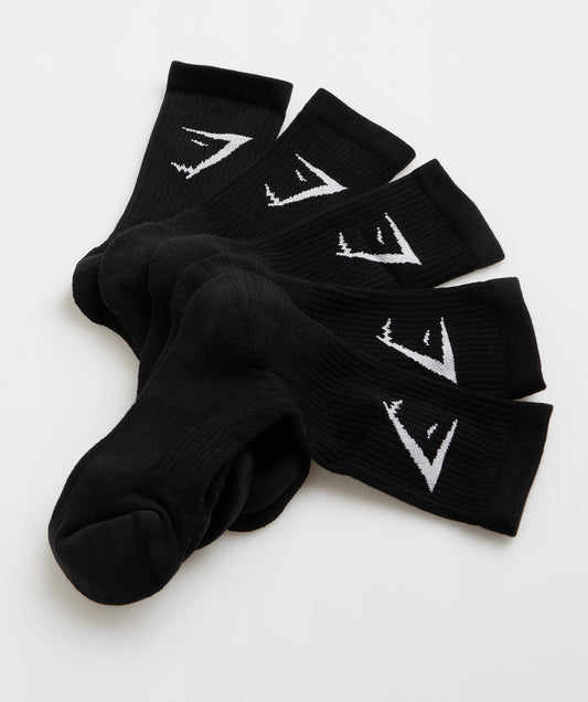 Gymshark Crew Socks 5Pk Black