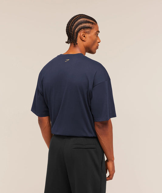 GYMSHARK Athletic Division Graphic T-Shirt Heavy Blue
