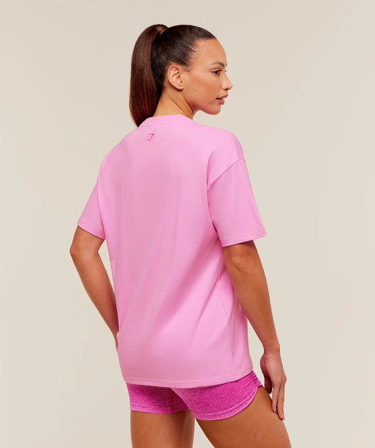 GYMSHARK Pick Up Truck Graphic Short Sleeve T-Shirt Focus Pink