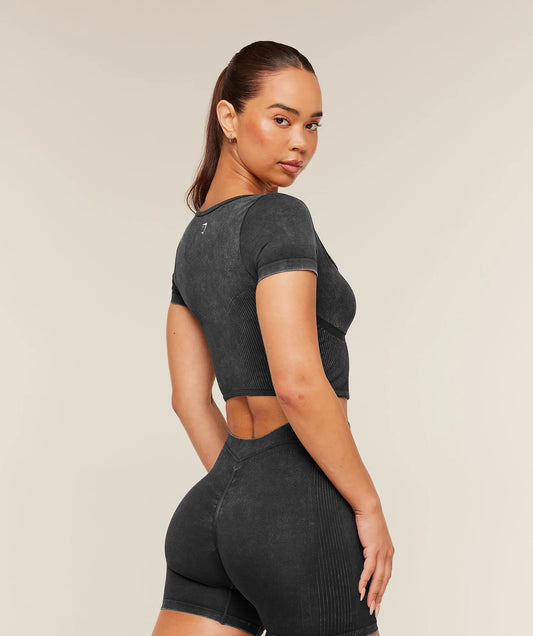 GYMSHARK Gymshark x Bratz Crop Top Black/Wash
