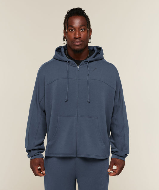 GYMSHARK X SAM SULEK ZIP THROUGH HOODIE - Shadow Blue