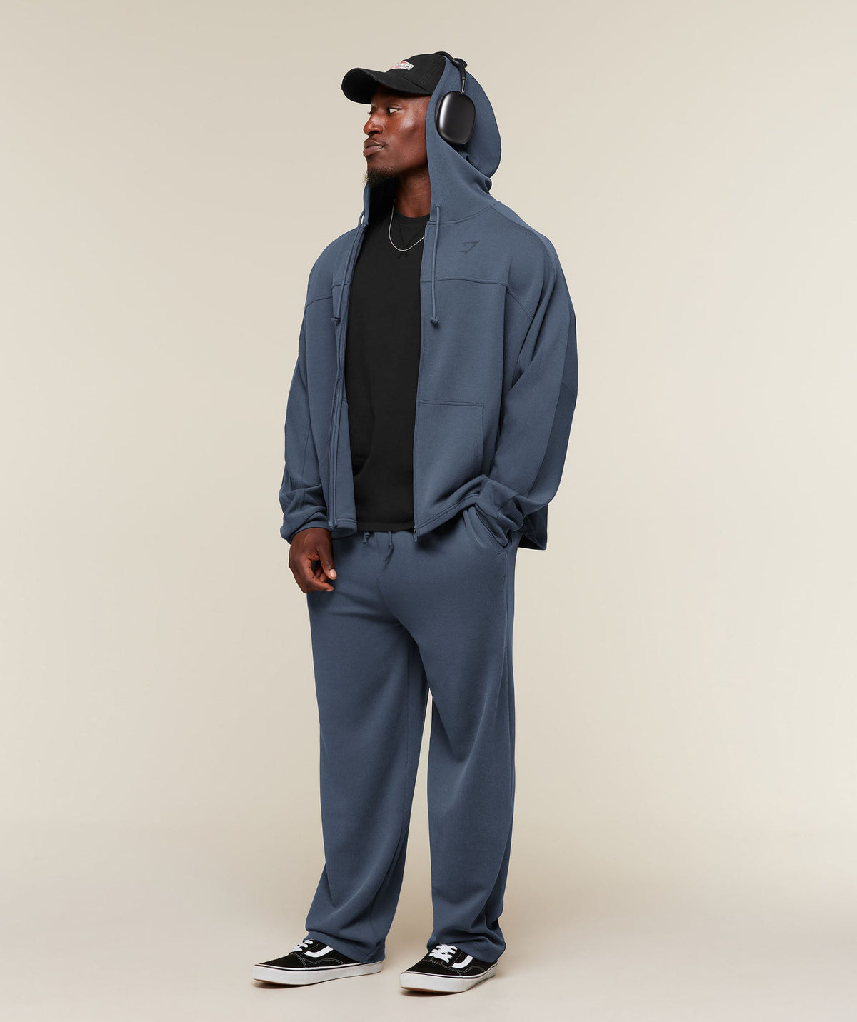GYMSHARK X SAM SULEK ZIP THROUGH HOODIE - Shadow Blue