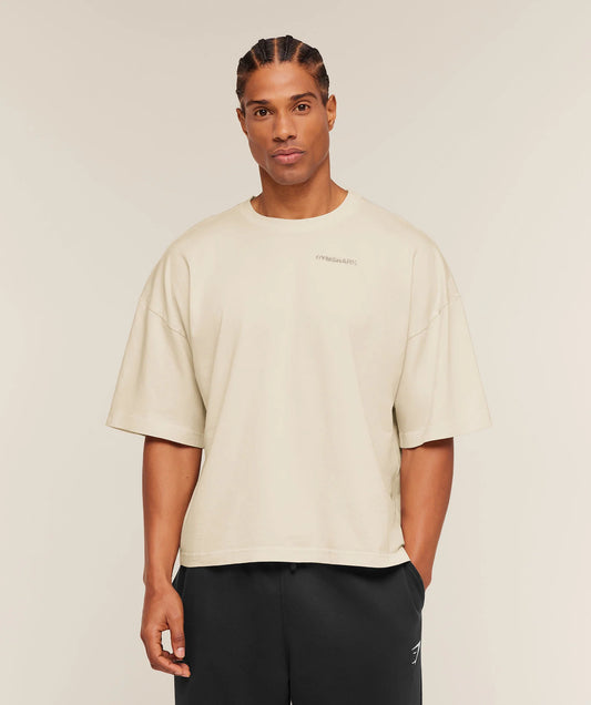 GYMSHARK Accent Boxy T-Shirt Tinted White