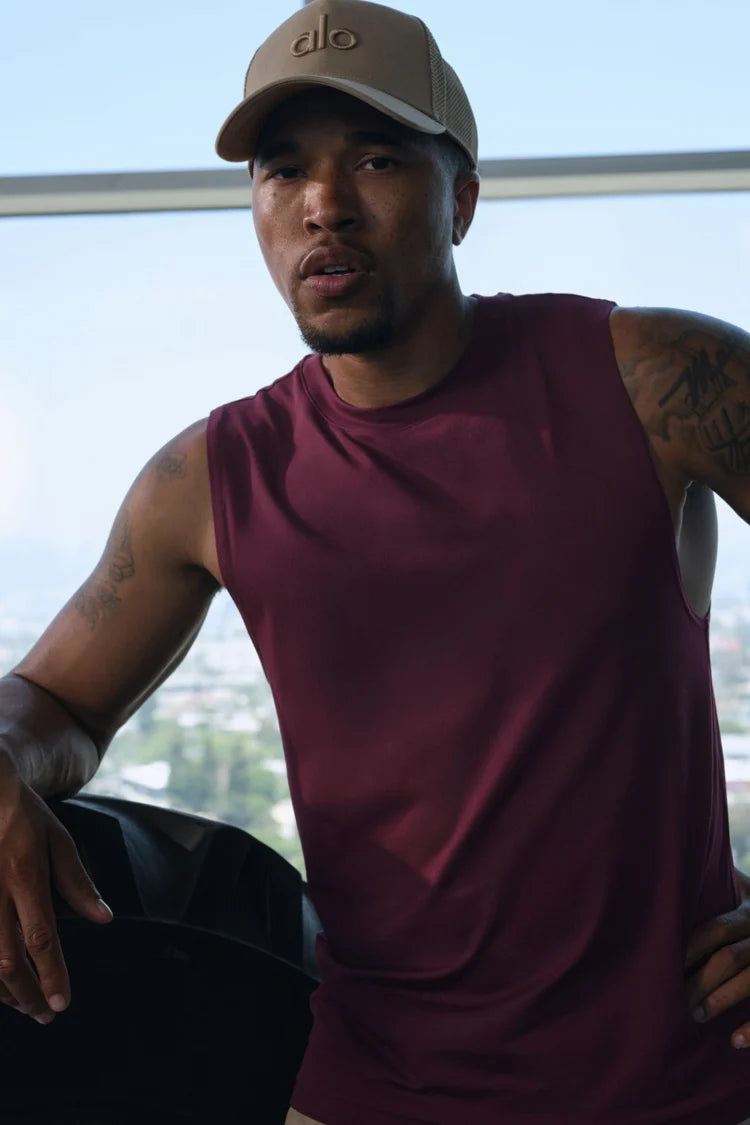 ALO Conquer Muscle Tank - Burgundy