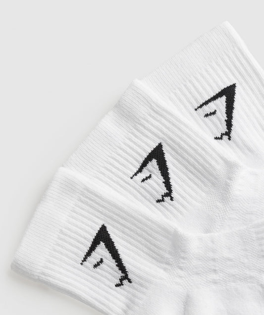 Gymshark Midi 3Pk Socks White