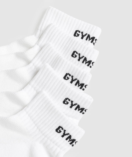Women's Gymshark Quarter Socks 5Pk White