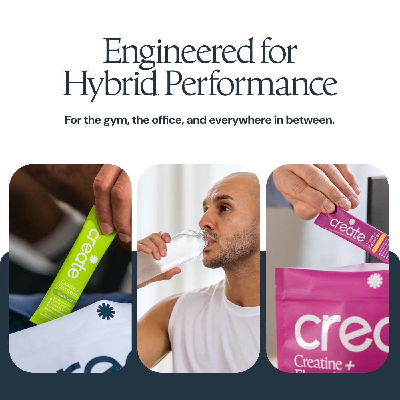 CREATE Creatine + Electrolytes Mix Variety Pack 'Watermelon, Passionfruit, Lemon Lime'