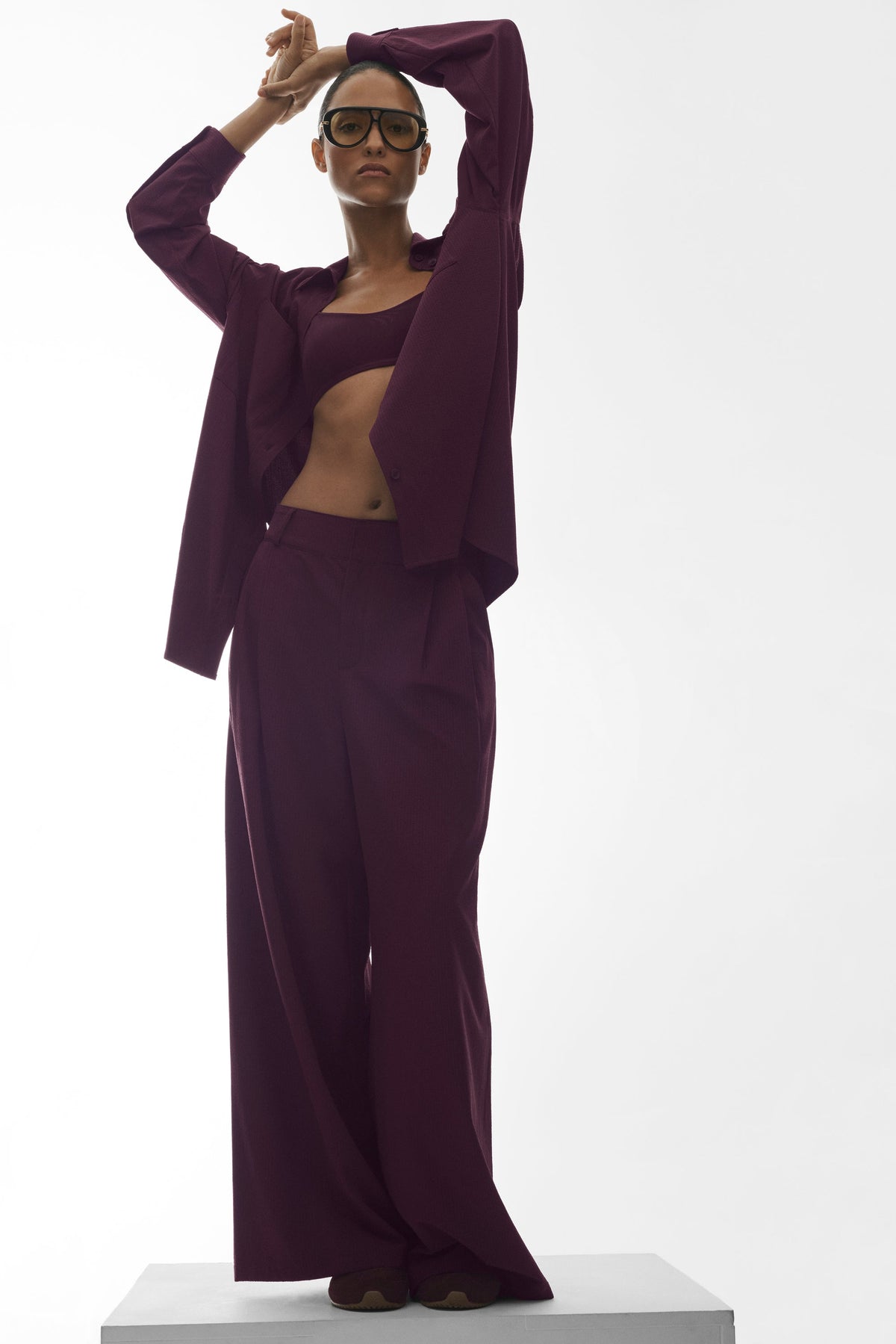 Dreamscape Button Down Long Sleeve - Rich Bordeaux