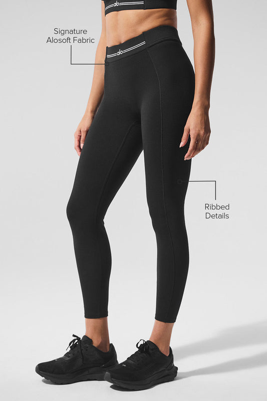 Alosoft High-Waist 7/8 Relay Legging - Black/White