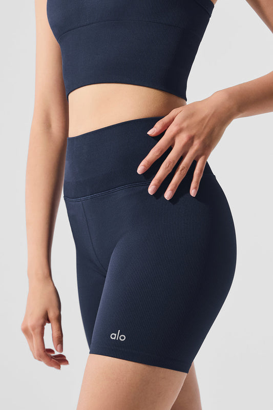 5" Seamless Ribbed Favorite Short - Navy