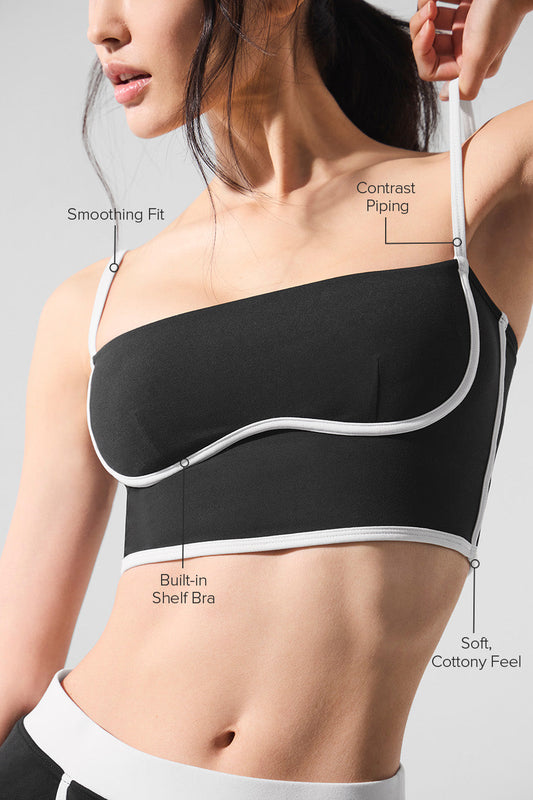 Airbrush Streamlined Bra Tank - Black/White