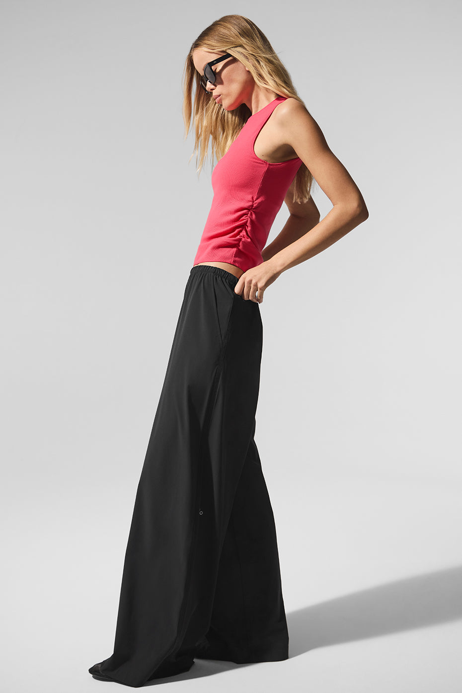 Ribbed En Pointe Tank - Candy Red