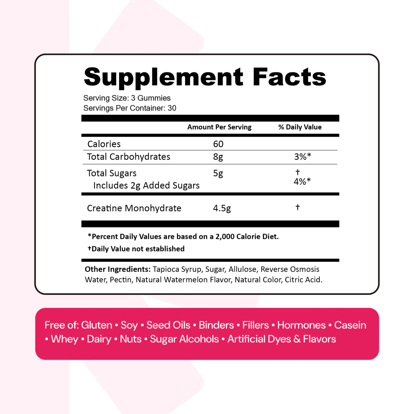 CREATE Creatine Monohydrate Gummies 'Watermelon'