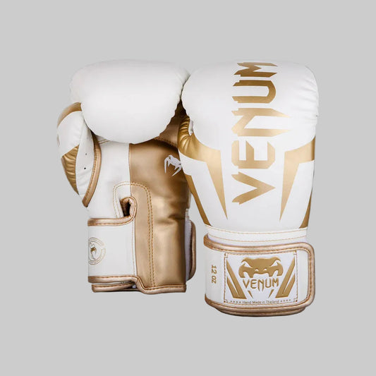 Venum Elite Boxing Gloves - White/Gold — VENUM | Authentic India