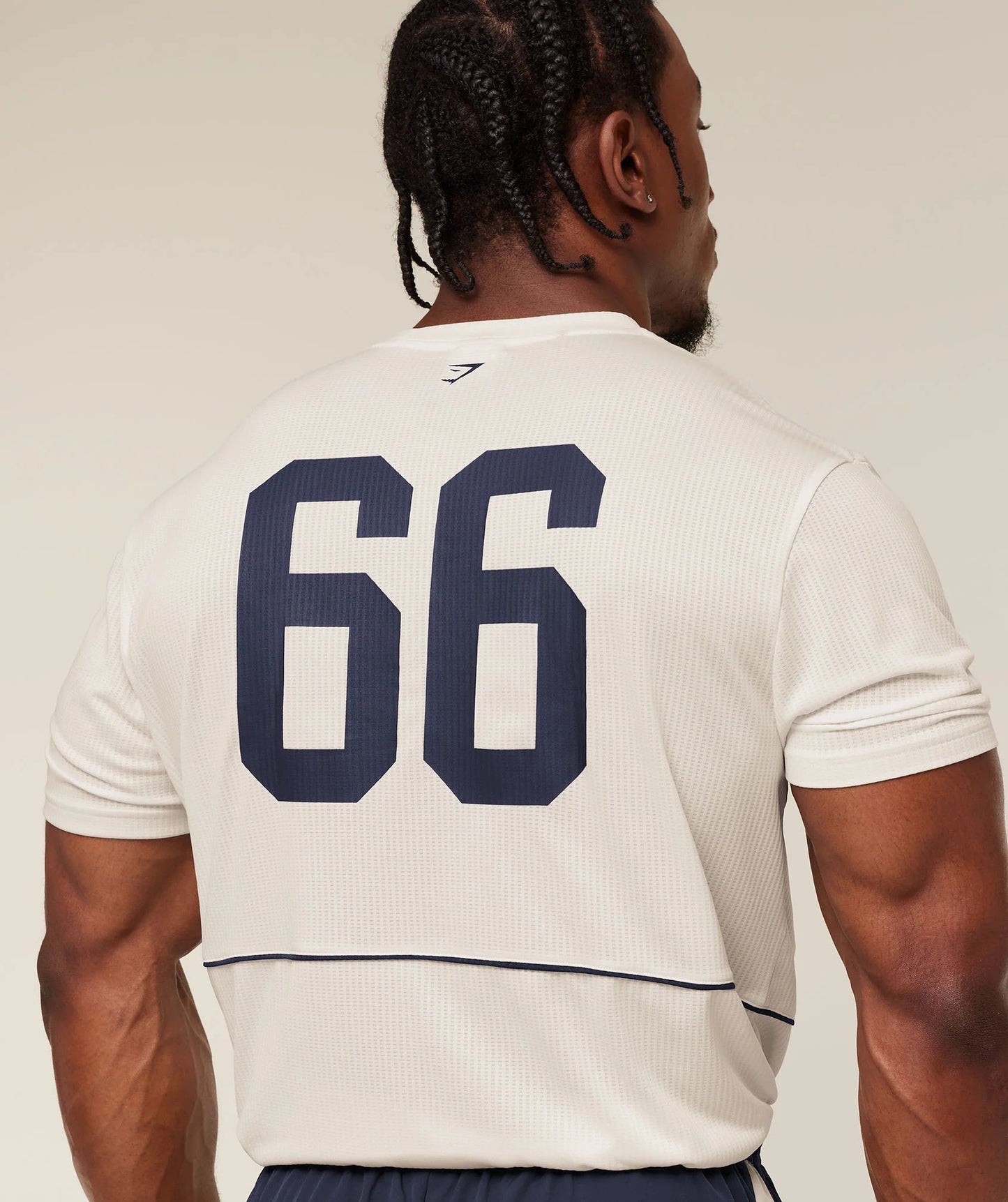 GYMSHARK Collegiate Tech T-Shirt Soft White