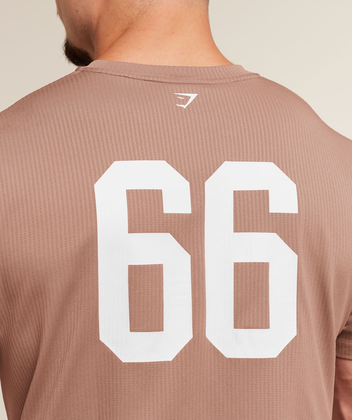GYMSHARK Collegiate Tech T-Shirt Taupe Brown