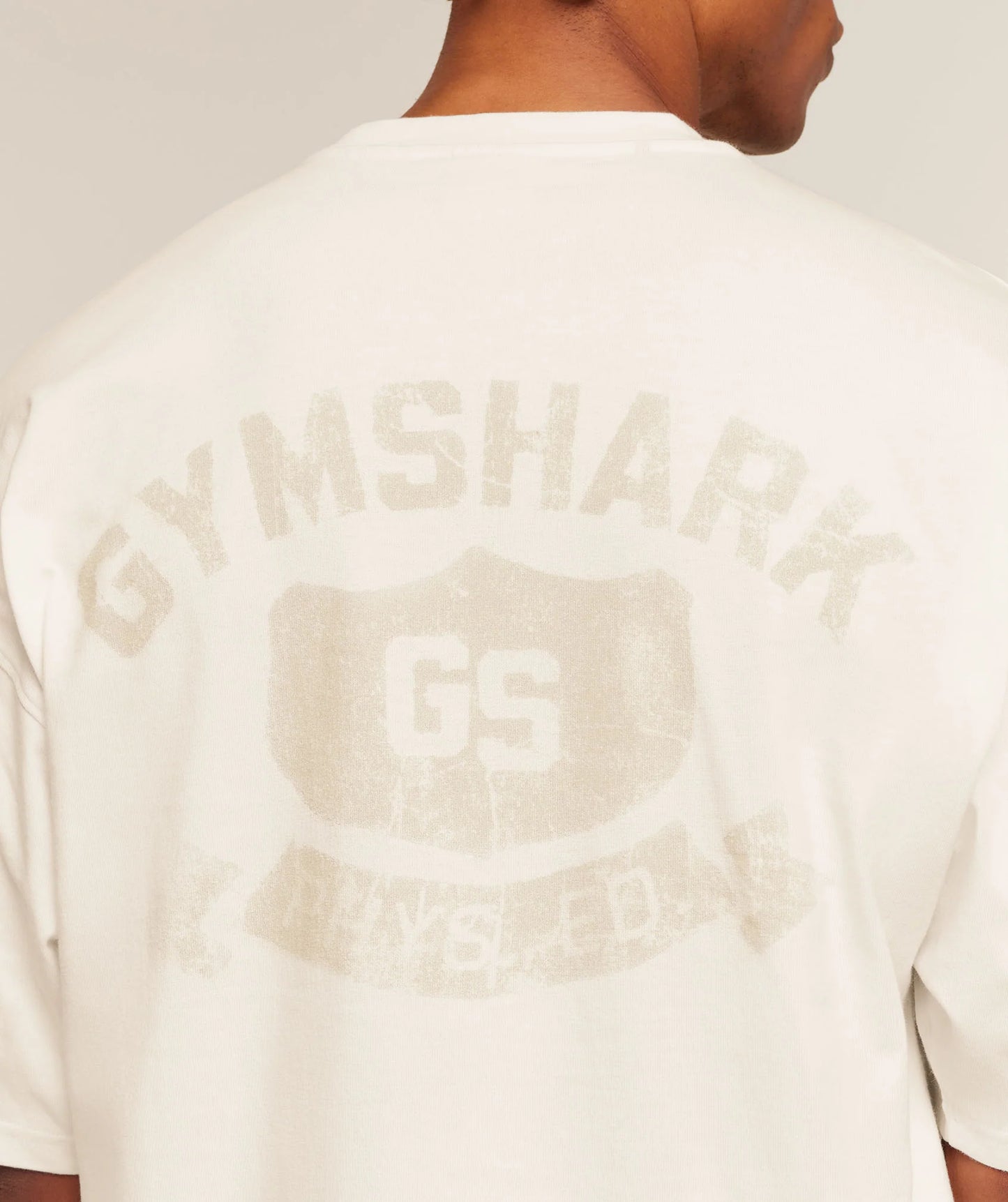 GYMSHARK Shield Graphic T-Shirt Soft White