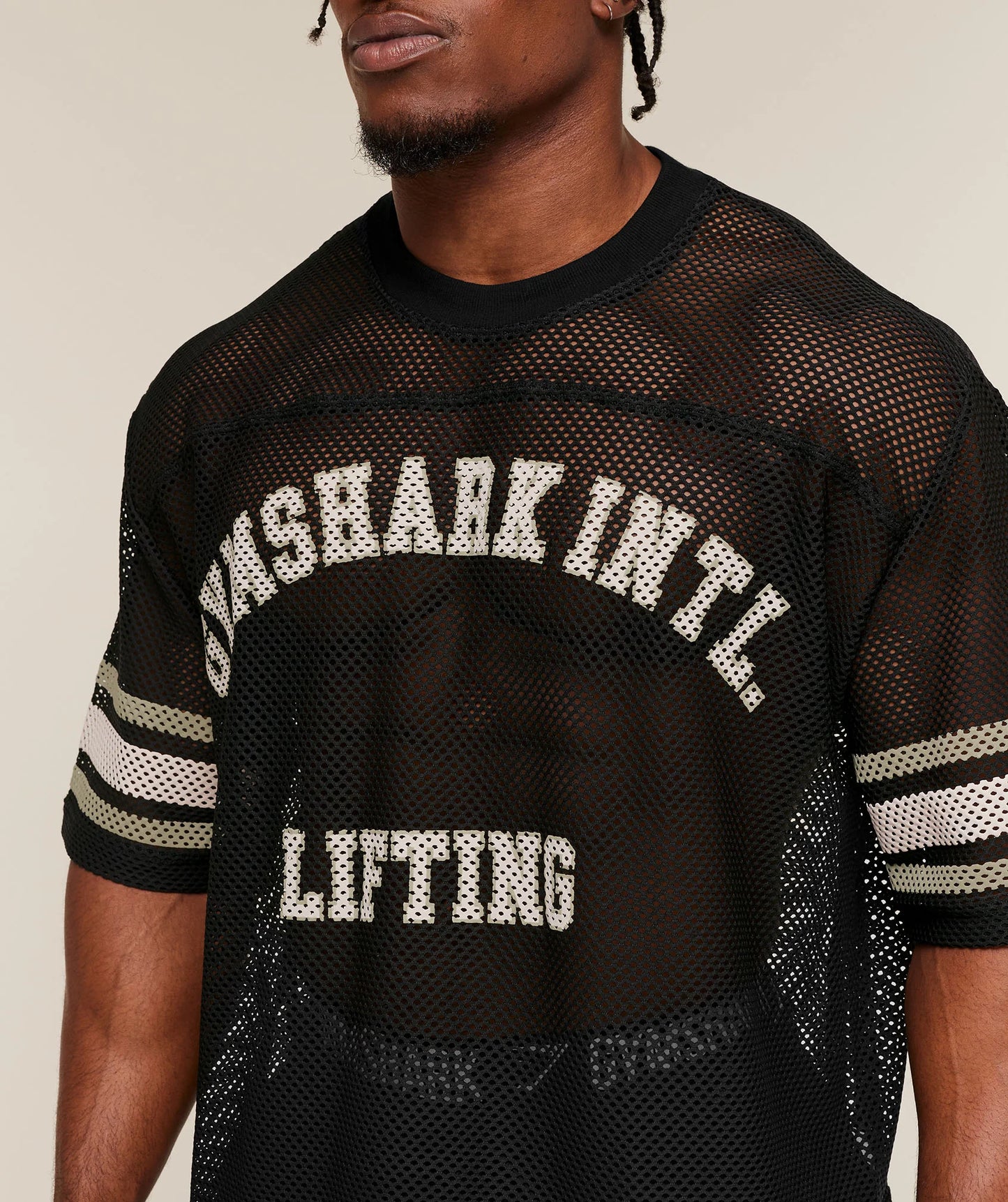 GYMSHARK Collective Mesh Contrast Jersey Black
