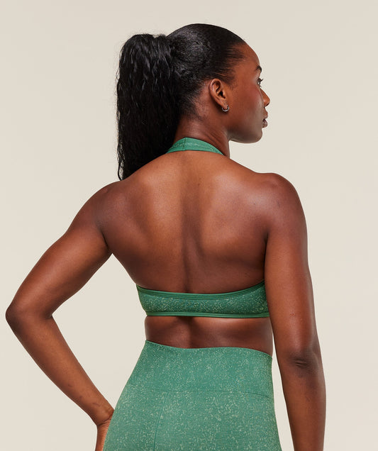 Women's Gymshark Adapt Fleck X Whitney Halterneck Sports Bra Lift Green — Gymshark | Authentic India