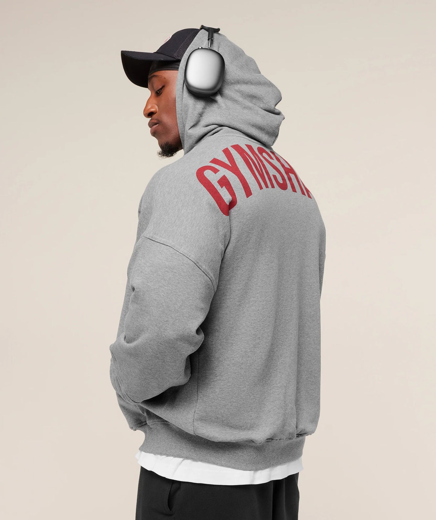 GYMSHARK Power Zip Up Hoodie Charcoal Core Marl