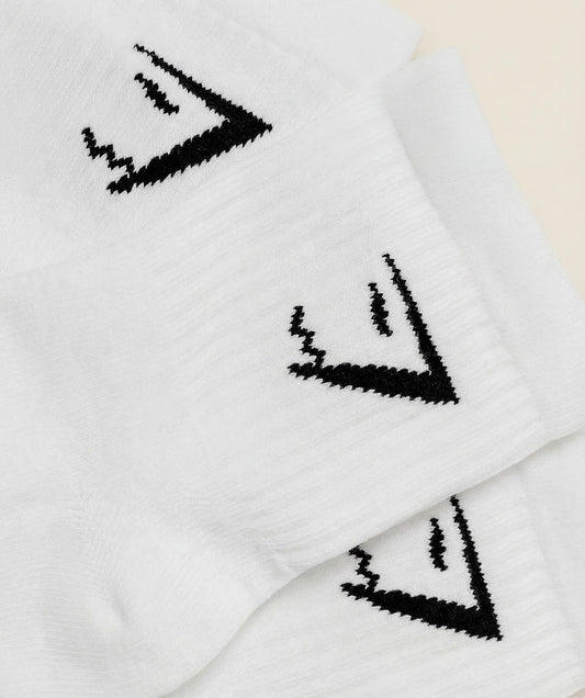 GYMSHARK Midi Socks 3pk White — Gymshark | Authentic India