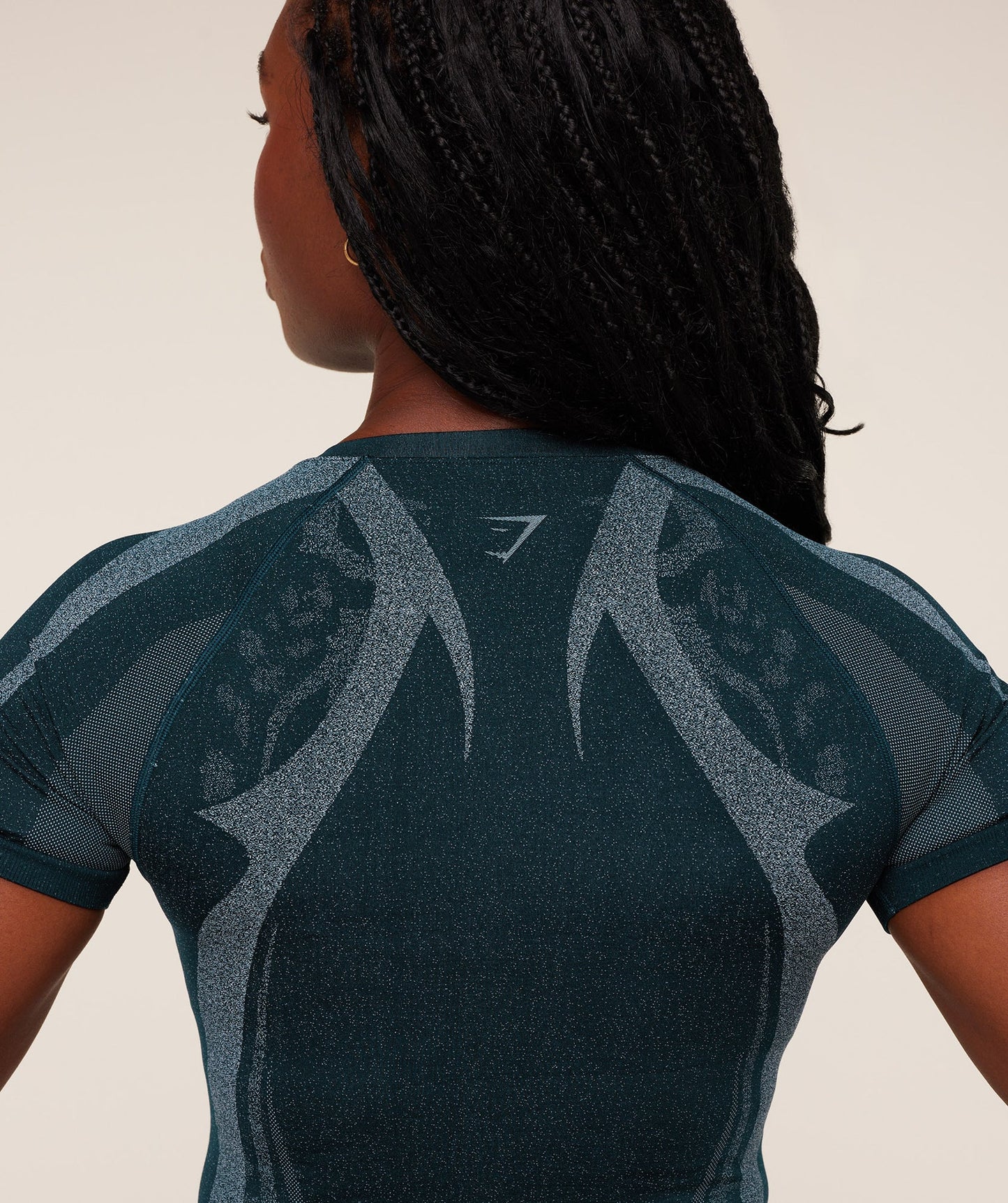 GYMSHARK Storm Seamless Short Sleeve Top Deep Petrol Blue/Smoke Blue