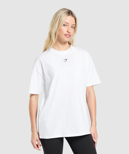 Women's Gymshark Trace Graphic Oversized T-Shirt White