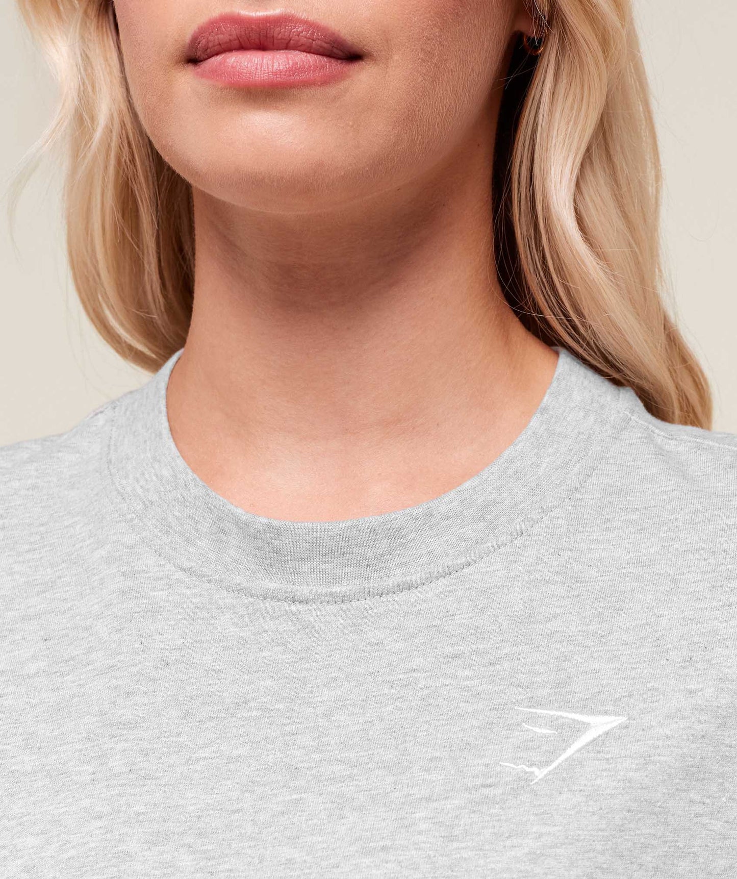 GYMSHARK Training Oversized T Shirt Light Grey Marl 1 — Gymshark | Authentic India