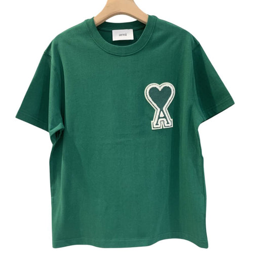 AMI Paris puff heart logo tee Green