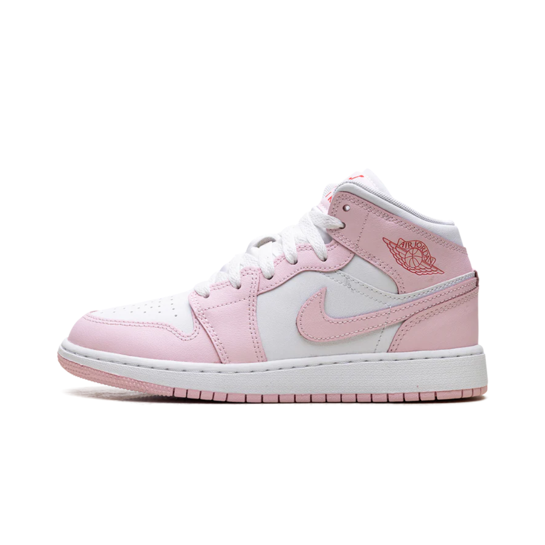 Jordan 1 Mid Pink Foam Fire Red (GS)