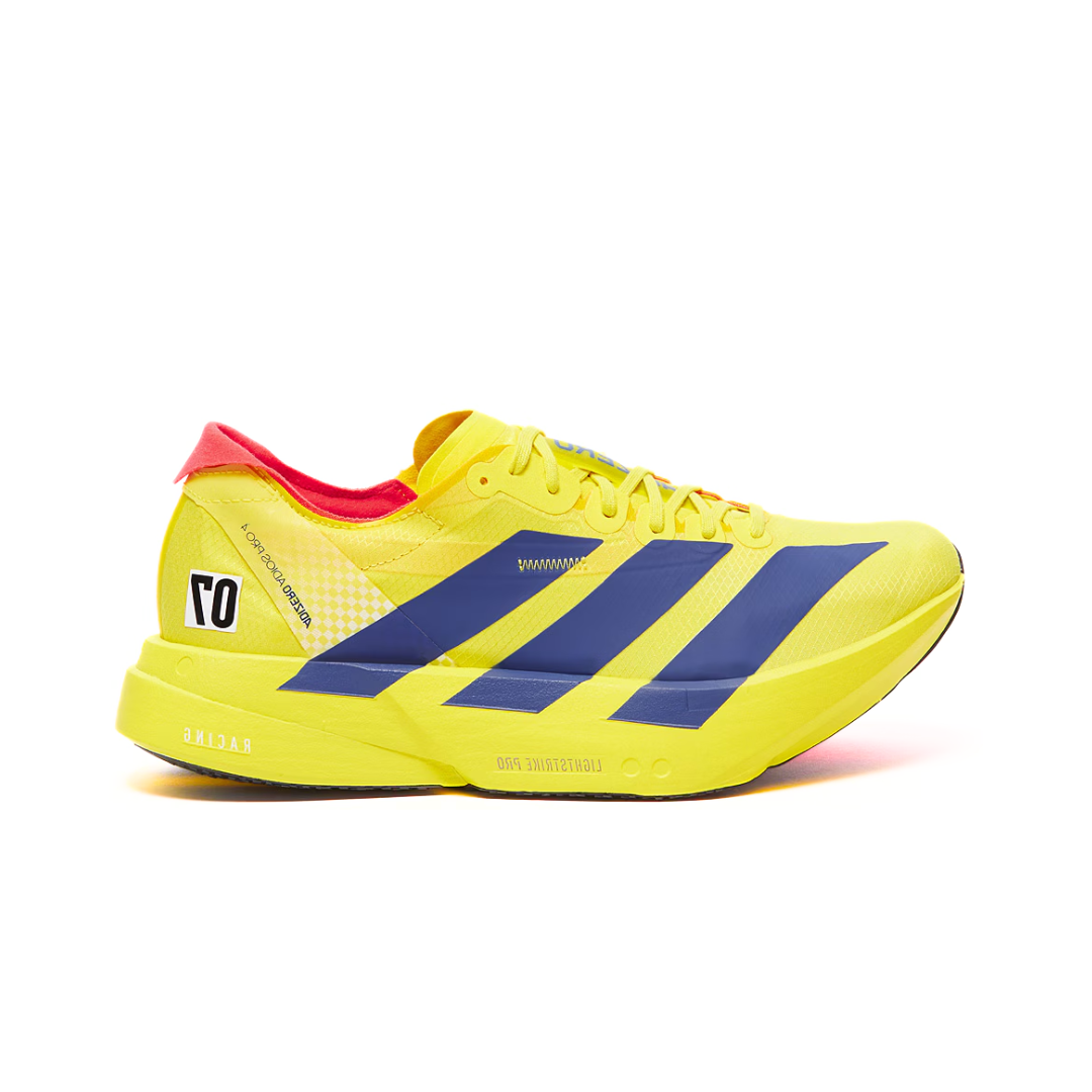 Adidas Adizero Adios Pro 4 Yellow Navy — ADIDAS | Authentic India