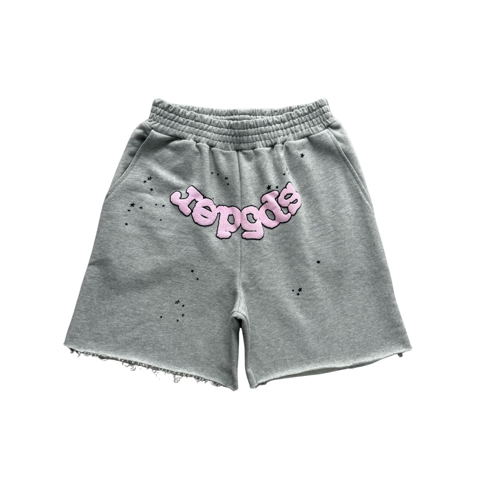 Sp5der OG Web Logo Sweat Short Heather Grey