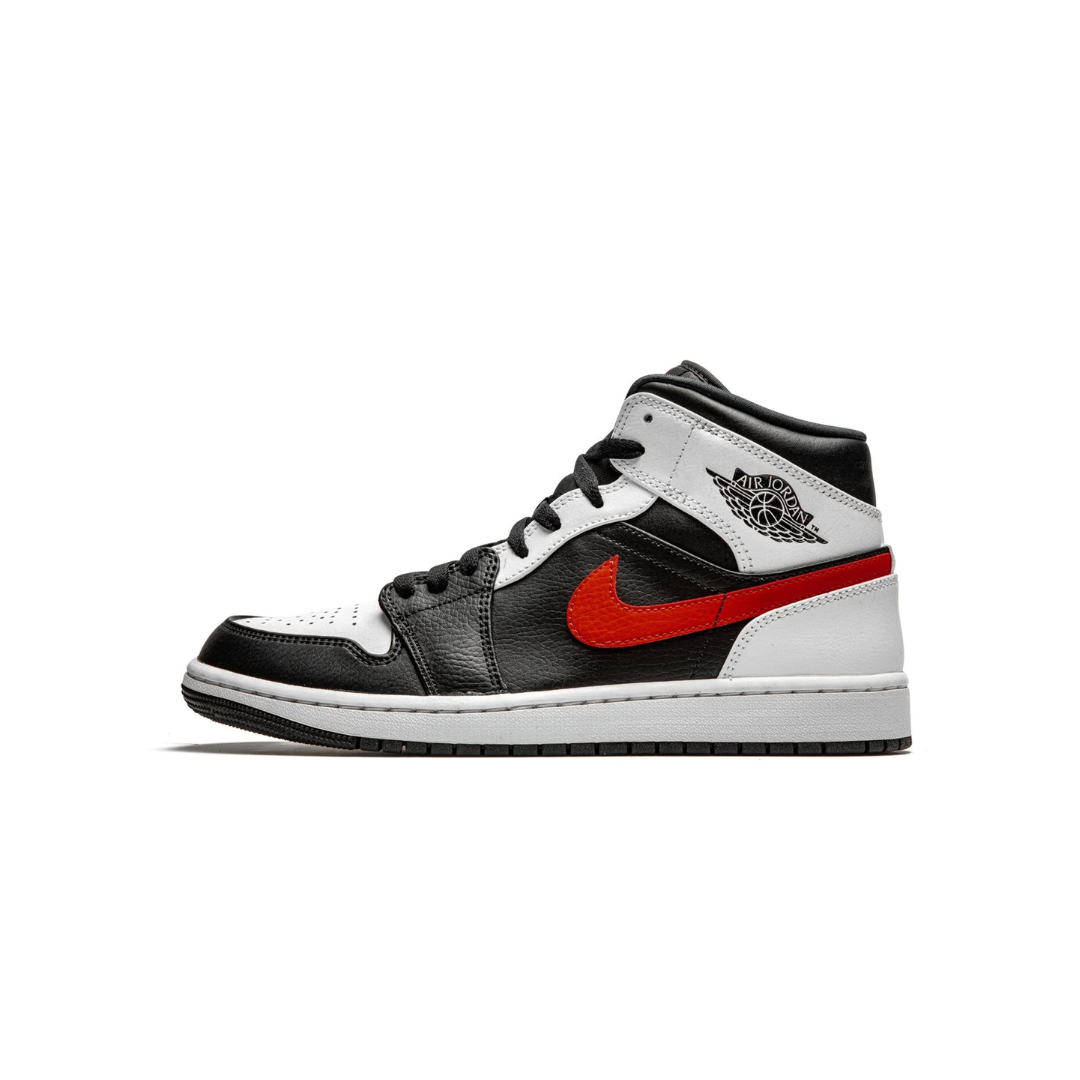 Jordan 1 Mid Black Chile Red White