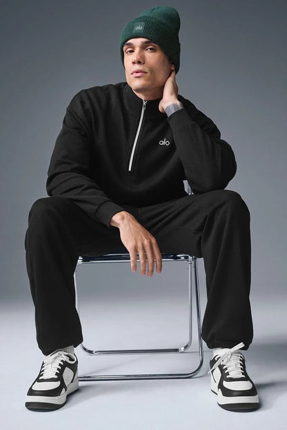 ALO Accolade 1/4 Zip Pullover Black — ALO S | Authentic India