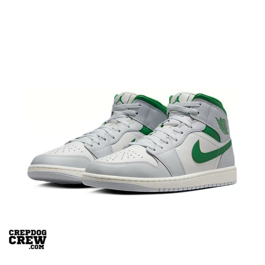 Jordan 1 Mid White Pure Platinum Pine Green